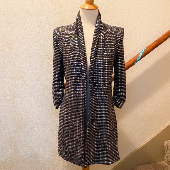 Double Breasted Sequin Coat Dress - Picture 9 of 15